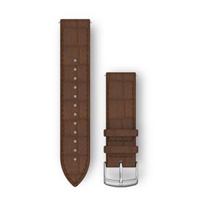 Kožený remienok Quick Release (20 mm), Dark Brown Embossed - Silver