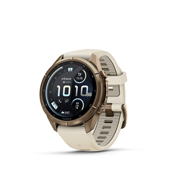 fenix 9 Pro - inReach, 43mm, AMOLED, Sapphire, Autumn Gold Titanium, Cream/French Gray band