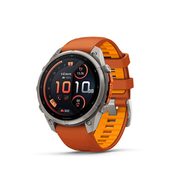 fenix 9 Pro - inReach, 47mm, AMOLED, Sapphire, Titanium, Autumn Orange/Spark Orange band