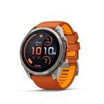 fenix 9 Pro - inReach, 51mm, AMOLED, Sapphire, Titanium, Autumn Orange/Spark Orange band