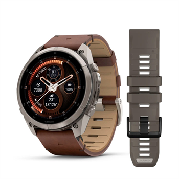 fenix 9 Pro - inReach, 51mm, AMOLED, Sapphire, Titanium, Walnut Leather band